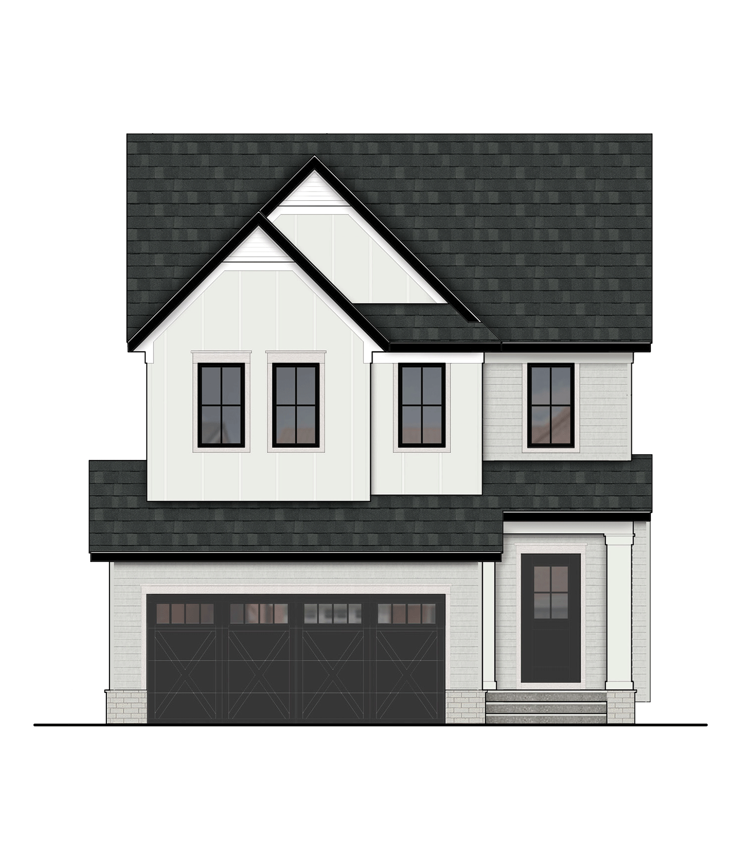 Traditional Farmhouse. Render of new home style in Airdrie, Wildflower.